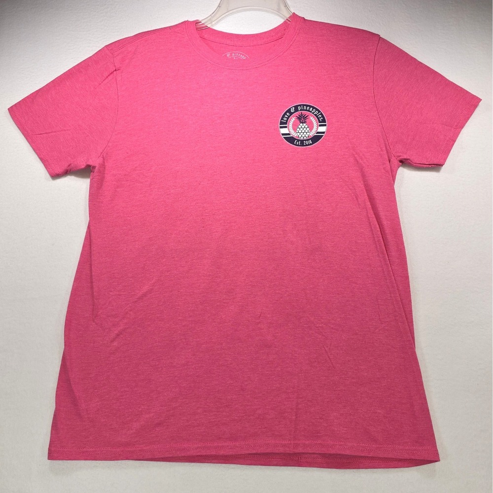 Love & Pineapples Suns Out Buns Out Pink Graphic T-Shirt Large Easter Bunnies